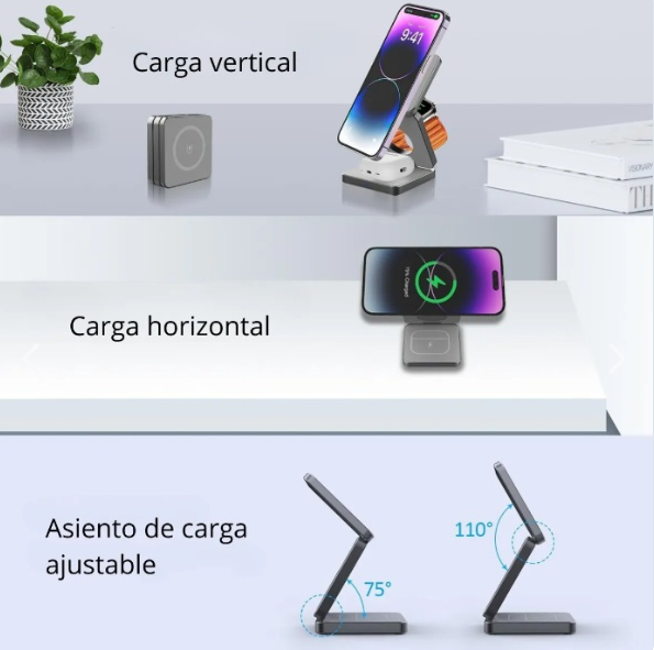 SOPORTE CARGADOR MAGNETICO 3 en 1