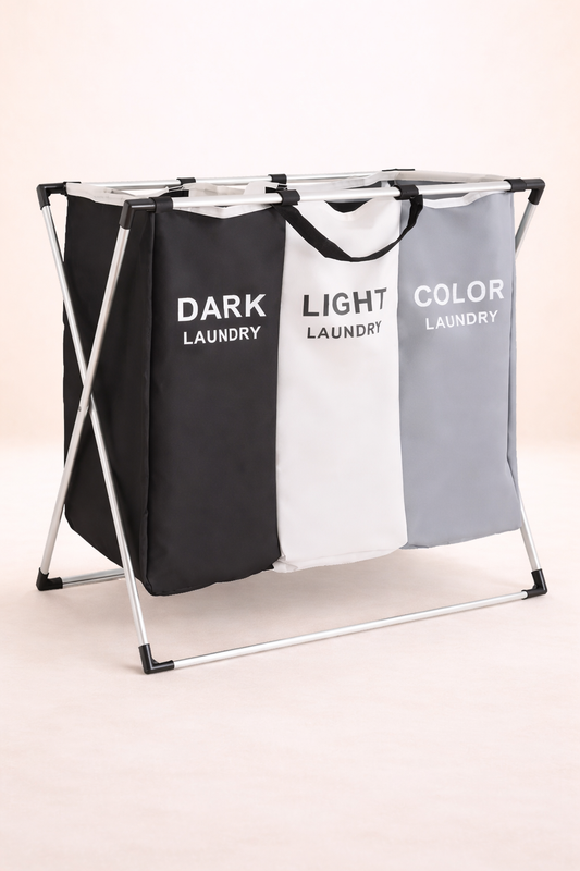 Cesta De Ropa Sucia De Tela X3 Plegable